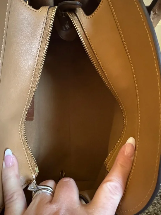 Coach Empire Carryall 28 Leather Tan Crossbody Satchel - Picture 4 of 6